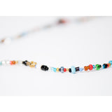 Collier Mala Beads Verre Recyclées et Tassel Rectangle