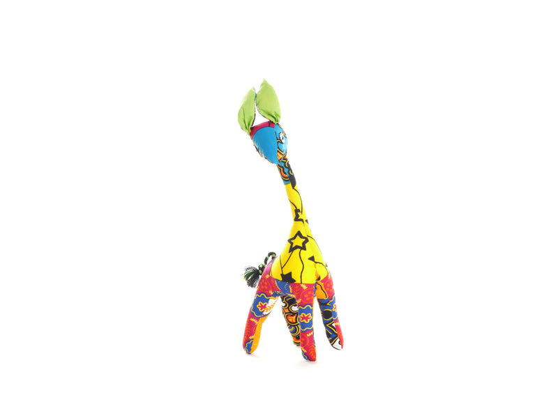 Déco - Tissu Wax Peluche Girafe Drôle - Sénégal