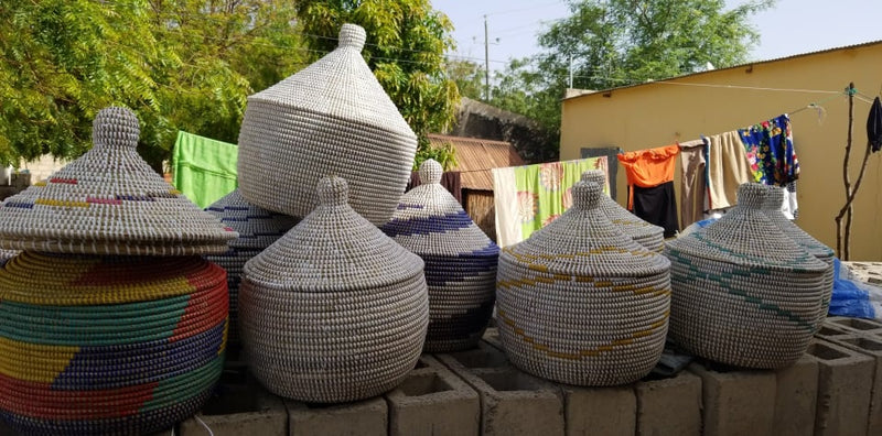 Panier Sénégalais - Task - Coloré - Rangement - Paille et Plastique Recyclé