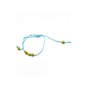 Bracelet Cordon Cire 3 Boules - Enveloppe Balles Recyclée